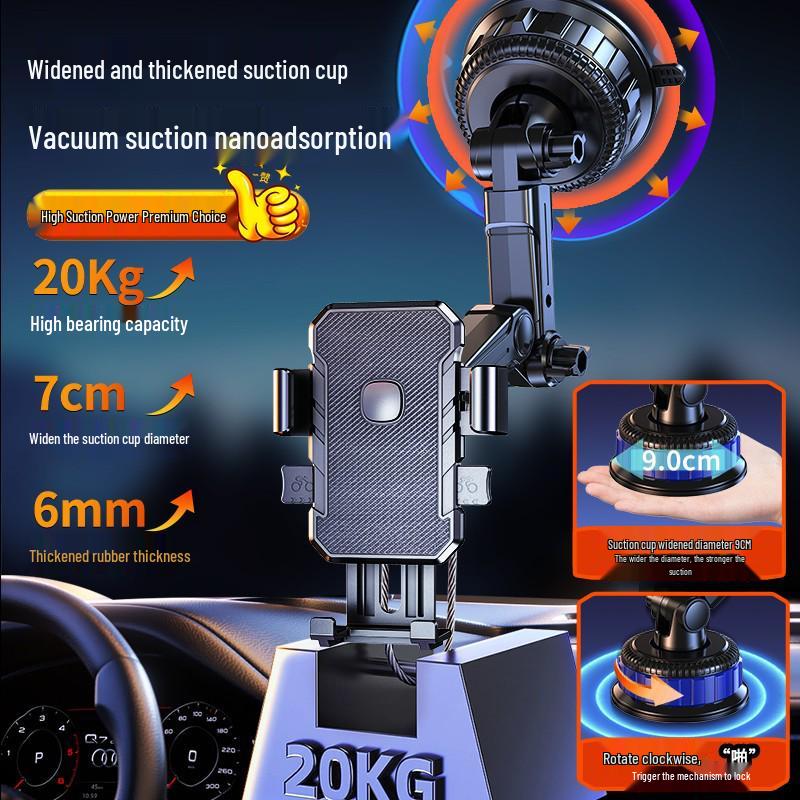 Truck & Car Phone Holder: Suction Cup, Shockproof, Stable Stand for Navigation.