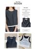 Stylish Raw Edge Patch Pocket Sleeveless Two-Piece Vest