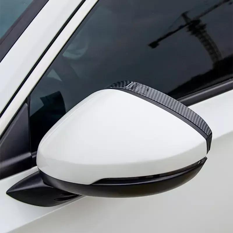 For Honda Civic 11th Gen   Carbon Black Car Sticker Rearview Side Mirror Rain Eyebrow Shield Cover Frame Protector ABS