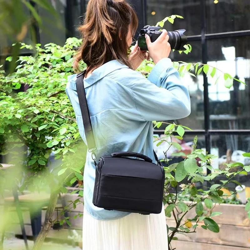 DSLR Camera Bag Handbags Nylon Shoulder Bag Camera Case Portable Cameras Bag for Sony Nikon Canon Panasonic Fuji SLR Camera