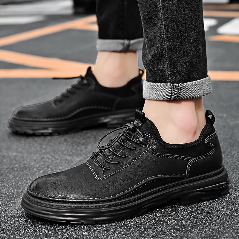 Summer new trend versatile men's shoes fashion leisure business work shoes leather surface one pedal trend leather shoes