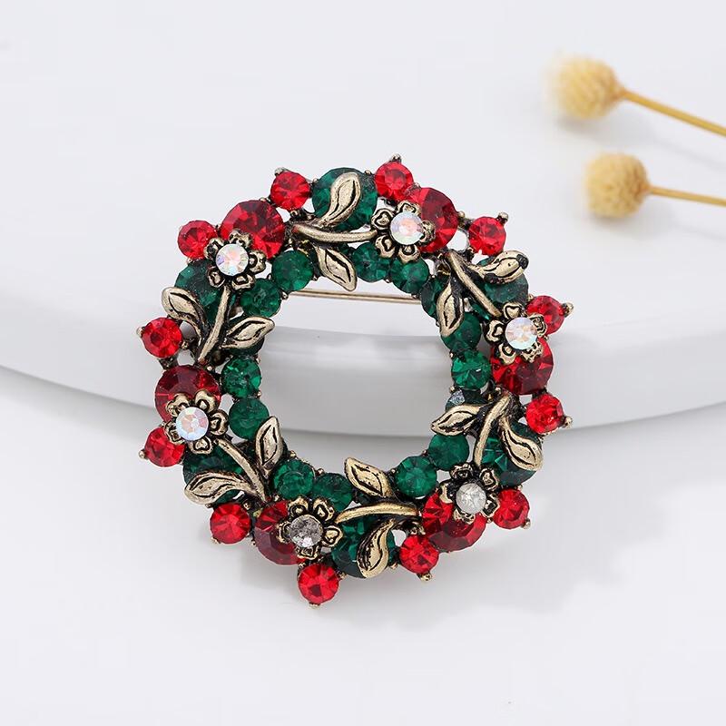 Christmas Wreath Brooch Set 4.2x4.2x1.4cm
