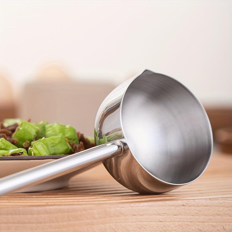 Stainless Steel Extended Handle Hot Oil Spoon Burning and Splashing Small Spoon Oil Pouring and Hot Oil Special Small Pot