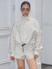 Women's New Spring Summer Polka Dot Long Sleeve Jacket Set with Shorts