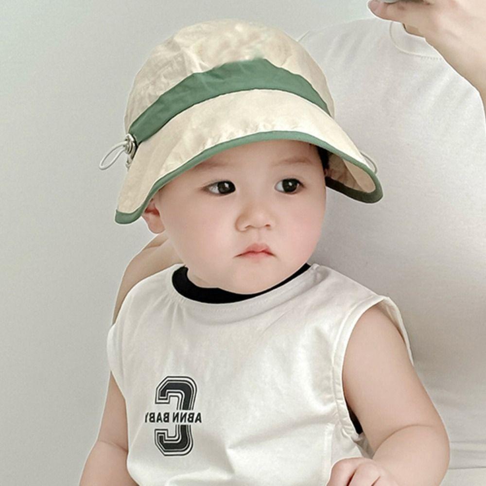 Solid Color Summer Kid Sunhat Korean Style Children's Empty Top Cap Candy Color Bucket Hat  Girls