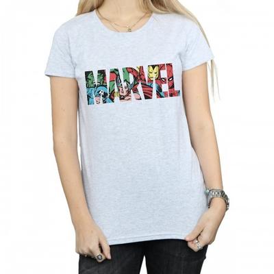 Camiseta feminina/feminina com logo de personagem e namorado