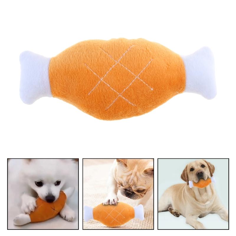 Pet Dog Chew Toy Doggy Plush Chicken Leg Toy Dogs Soft Teething Toy Aggressive Chewers Bone Toy Puppy Interactive Gift