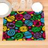 Easter Bunny Pattern Placemat Cotton Linen Fabric Table Mats Family Dinner Tableware Kitchen Size 30X45 Cm Table Mat