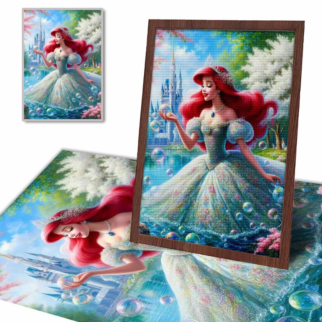 Full Round Diamond Painting Red-haired Princess Art Rhinestone Picture Mosaic DIY 5D Cross Stitch Embroidery Home Decoration