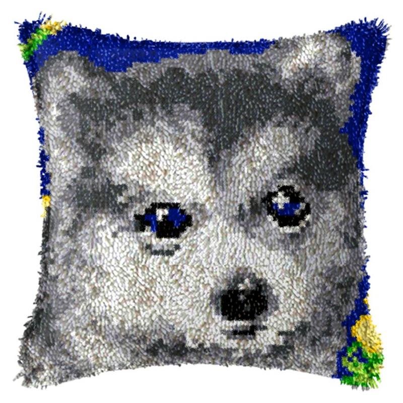 Animal Series Latch Hook Pillow Hooks Hand Knitted Embroidery Carpet Pillow Unfinished Embroidery Latch Hook Kits Smyrna Package