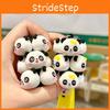 Cute Silicone Stacking Panda Keychain Cartoon Animal Key Ring Pink Bag Charm Car Decor