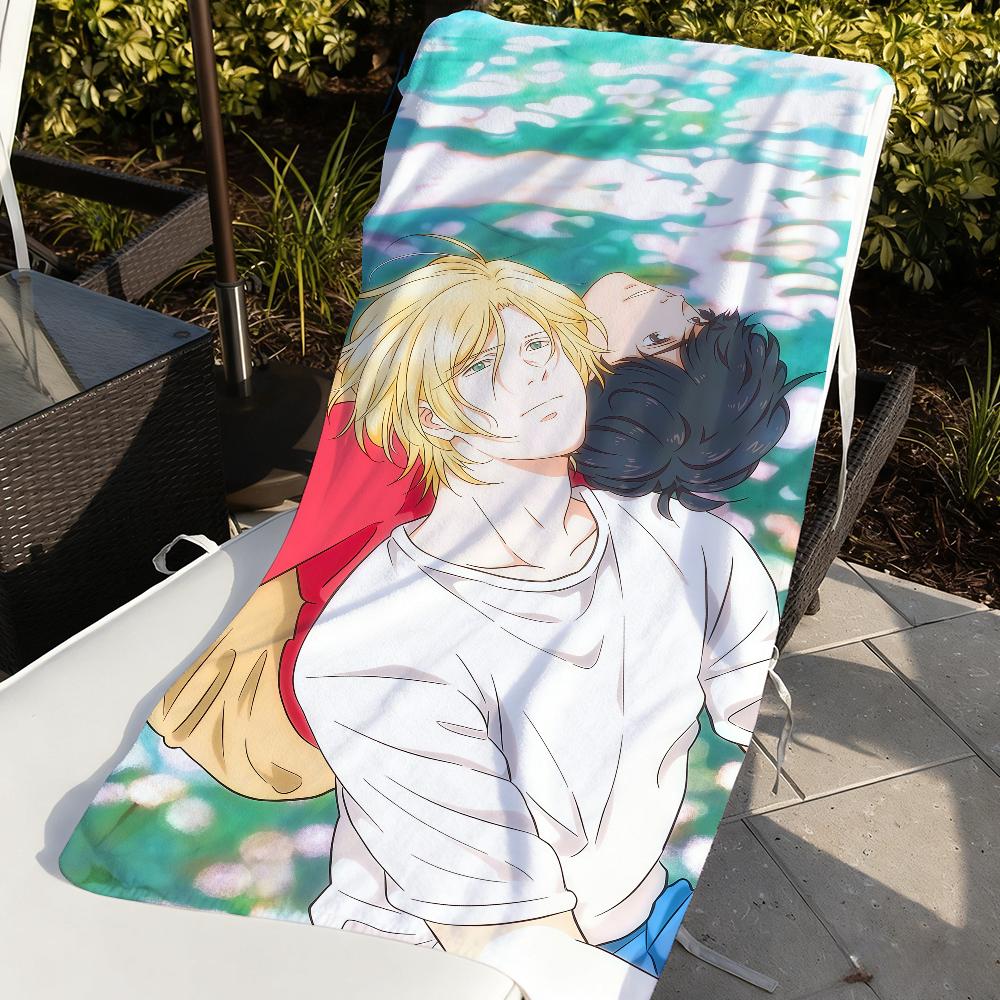 Anime B-Banana Fish Towel Sports Quick Dry Travel Camping Gear Sandproof Soft Light Large Beach Towel