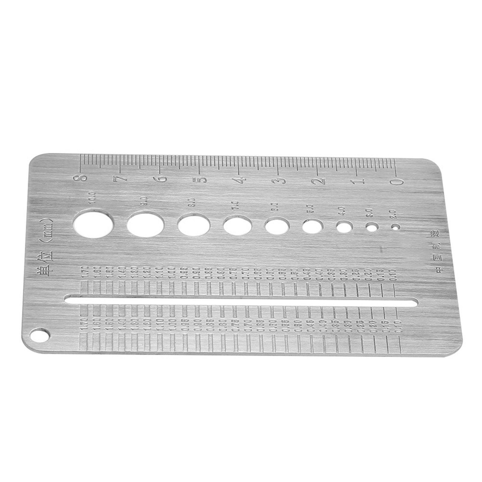 

210mm Stainless Steel Screw Gauge Plate Bolt Diameter Measuring Ruler Tool