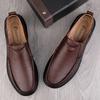 Mode Echtes Leder Lässige Herrenschuhe Bequeme Flache Handgefertigte Schuhe Mode Rutschfeste Laufschuhe Klassische Herren Business Schuhe