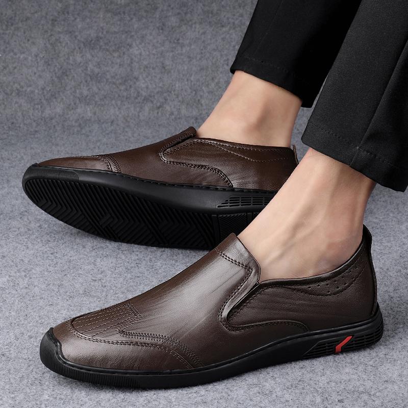 Big Size Genuine Leather Men Shoes Casual Luxury Brand Soft Mens Breathable Lace Up Moccasins Male Driving Shoes Zapatos Hombre