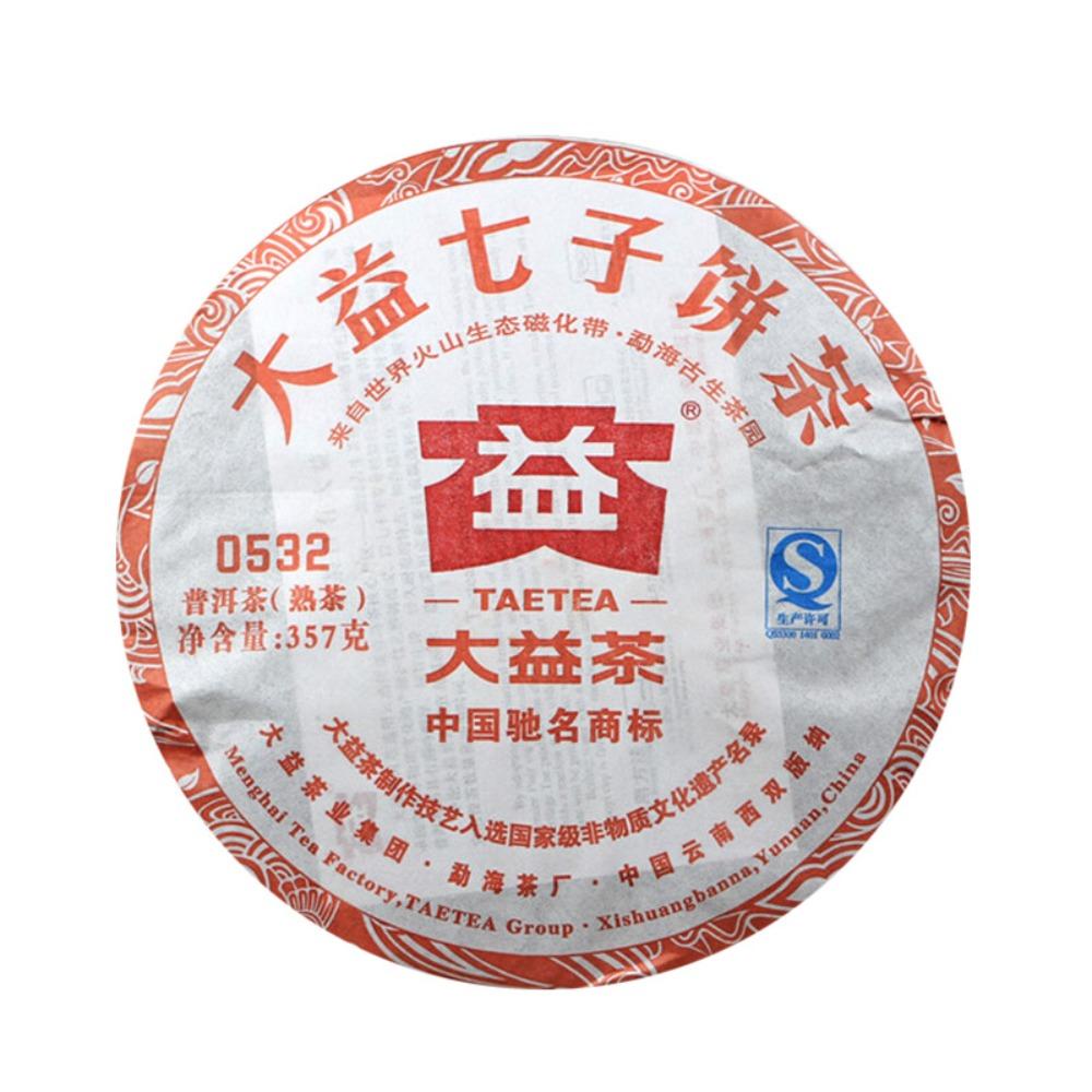 357g Menghai Dayi 0532 Ripe Pu-erh Tea Cake Premium Puer Beeng Cha