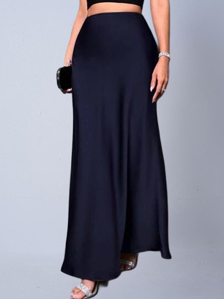 European & American Women's Imitation Silk Long Skirt, 2025 Spring/Autumn Collection