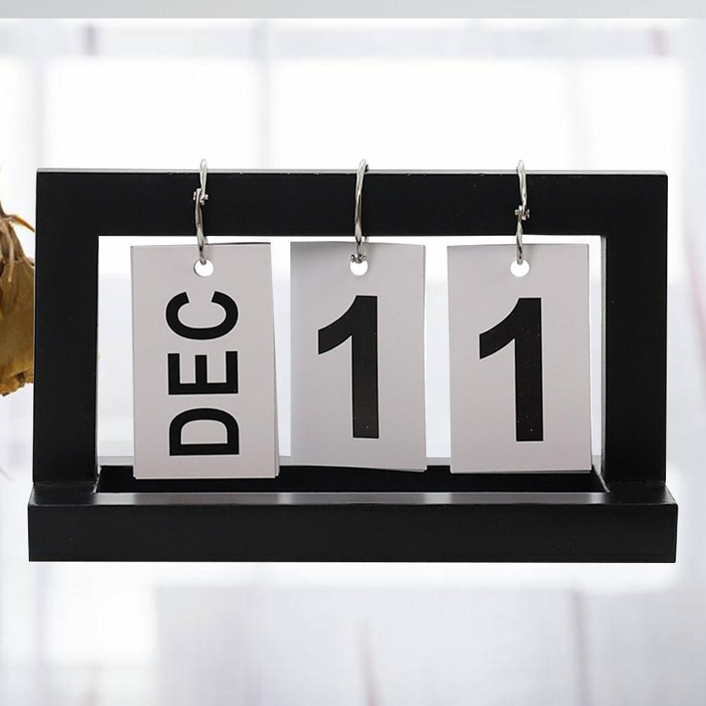 

Elegant Wooden Desk Calendar - Daily View, Office & Home Decor, English/Arabic Languages чёрный