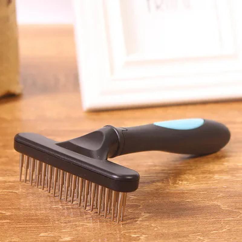 Double Row Pet Rake Comb for Dogs and Cats Long Hair Shedding Brush Professional Grooming Cleaning Tool