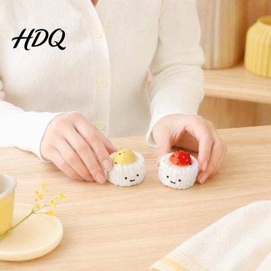 Slow Rebound Stress Ball Yolk Rice Squeeze Toy, Smiling Cartoon Dumpling Adults Relaxation Toy Relief Fake Food Sensory Tension Release