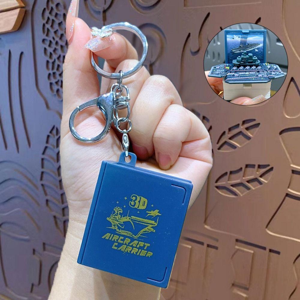Novelty Design 3D Folding Book Keychain Foldable Fantasy World Keyring Birthday Gift