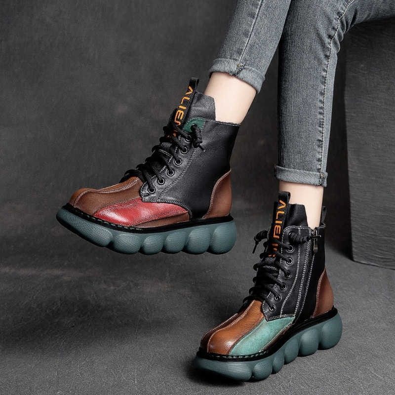 

2025 autumn and winter new short boots women s ethnic style retro single boots British style versatile thick-soled Martin boots velvet 40