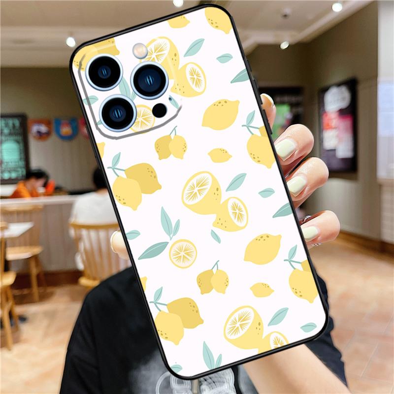 

Fruit Lemon Case For iPhone 17 16 15 14 13 12 11 Pro Max Mini Plus 16e 17 Air Bumper Cover Accessories iPhone 16 Plus