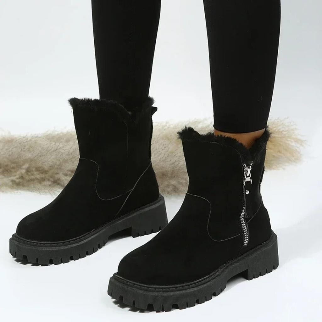 Thick Plush Snow Boots for Women, Anti Slip Winter Boots for Women, Warm Cotton Padded Shoes, Platform Ankle Boots, 2025