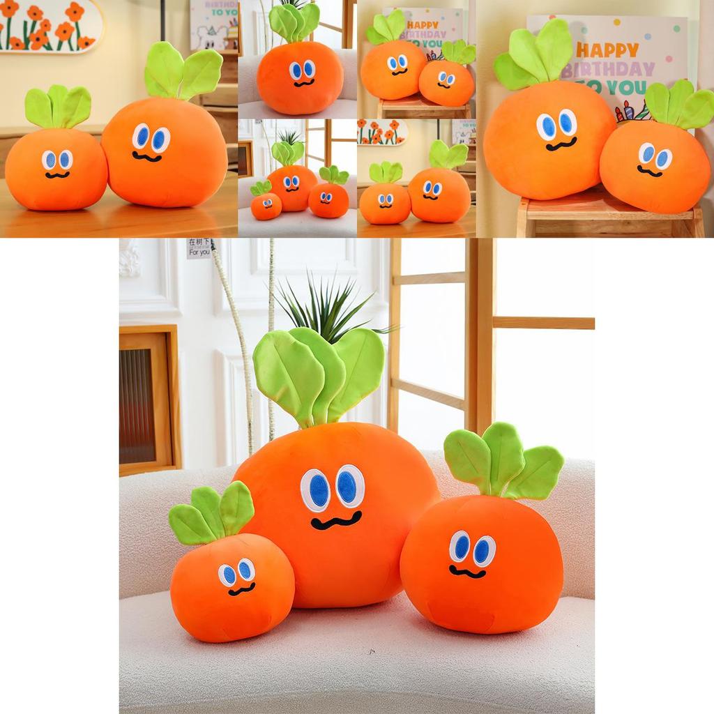Mojo Carrot Plush Toy With Short Pile Fabric Cute Cartoon Cushion For Gift And Home Decor