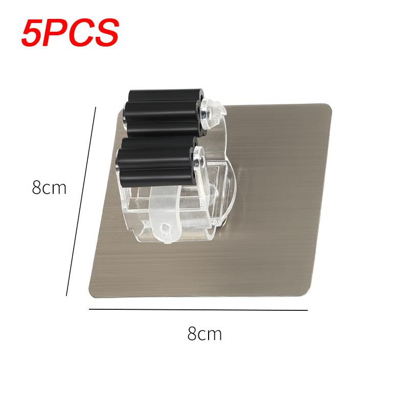 1/2/5pcs Multi-purpose Hooks Kitchen Bathroom Strong Hook Adhesive Wall Mounted Mop Organizer Holder Rackbrush Broom Hanger Hook