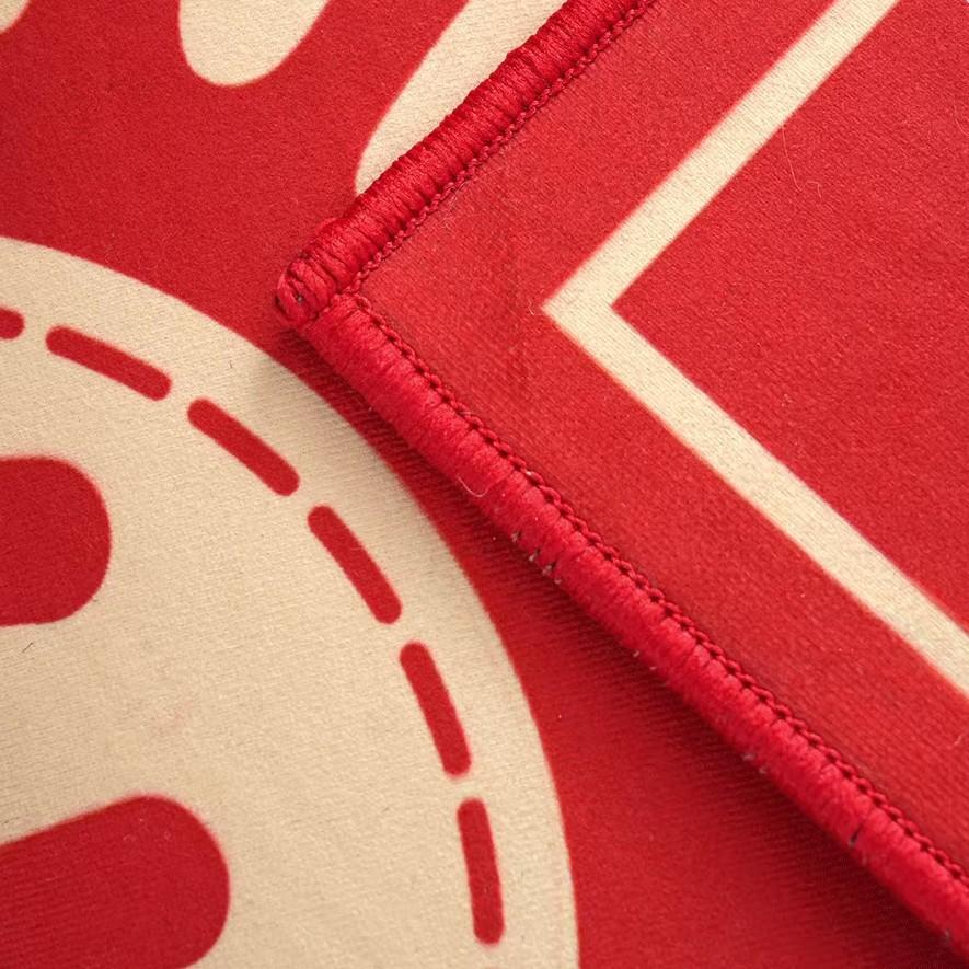 Entry Door Floor Mat Household Entrance Entrance Entrance Entrance Crystal Velvet Floor Mat Festive Red Dirt-Resistant Cutting Non-Slip Mat