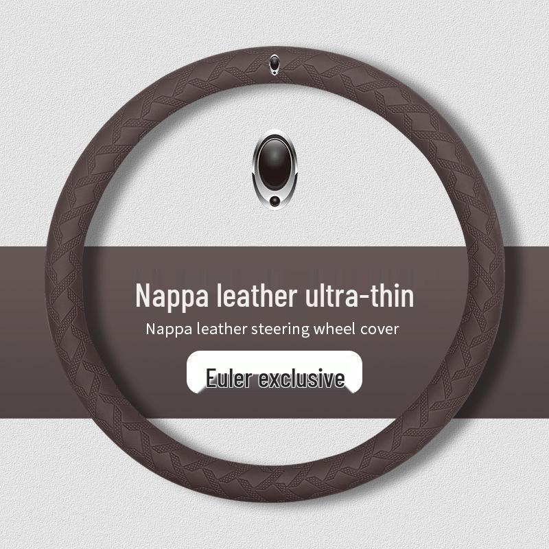 ORA Cat Series Steering Wheel Cover - Non-slip Nappa Leather, Sweat-absorbent, Ultra-thin 3D Texture