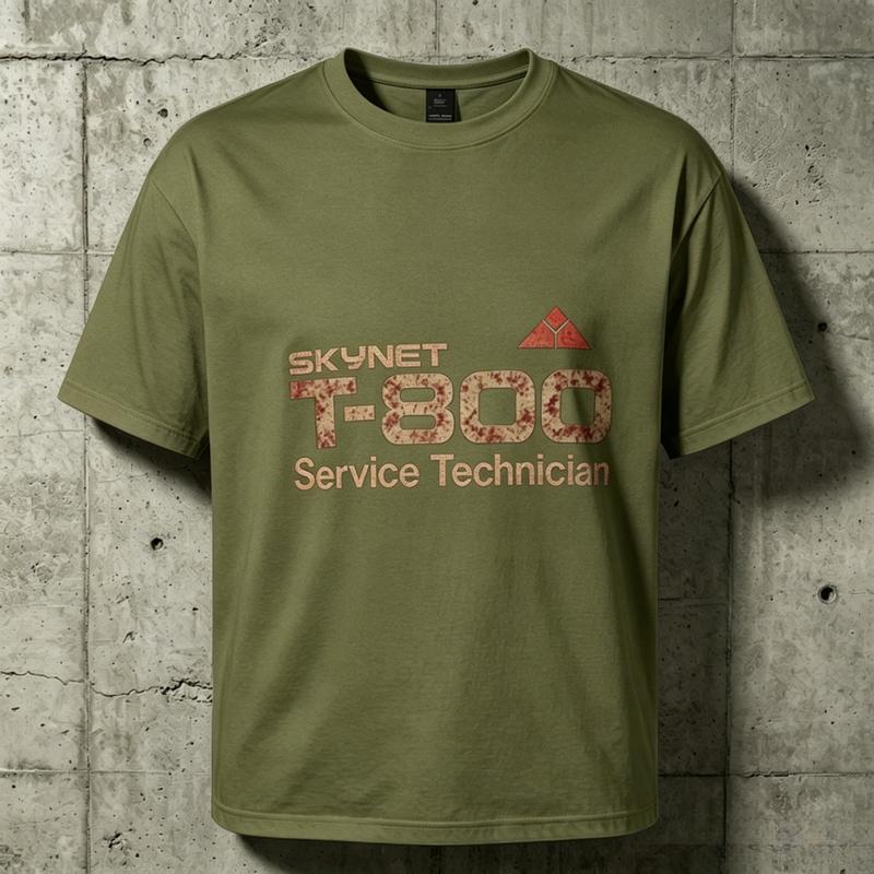 2026 patterned printed shortsleeved tee SKYNET Terminator T800 Service Technician T Shirt Cotton fashionable casual top