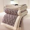 Soft Plush Double-Layer Blanket With Jacquard Winter Warmth Office Nap Bed Use