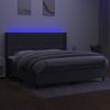 VidaXL Sommier à Lattes de Lit avec Matelas et LED, Lit Rembourré avec Tête de Lit, Lit Double, Lit Adulte de Chambre, 3138422