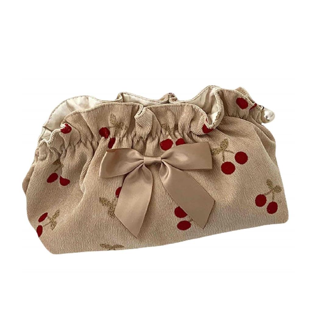 AVANCE Cherry Makeup Storage Small Item Cosmetic Popular and Stylish Travel Cosmetic Black and Red Pouch, Pouch, Organizer, Pouch, Pouch, Storage,