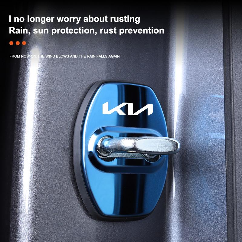 Juego de 4 Elegantes Cubiertas Protectoras de Acero Inoxidable para Cerradura de Puerta de Coche para Kia Sportage Ceed Picanto Rio ProCeed Niro 5 3 4 K7 K5 K8 K