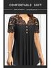 Spring/Summer 2025 European & American Women's Black Lace Short Sleeve Casual Top