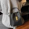 Large capacity woven bucket bag 2025 new fashion messenger bag retro versatile portable shoulder bag tide