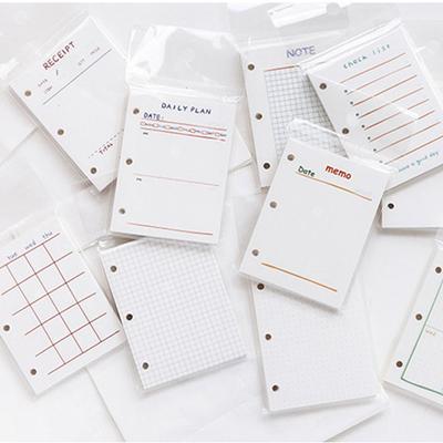 60/80 Sheets 3 Holes Loose-leaf Mini Notebook Refill Paper Separator Page Daily List Inner Pages To Do Agenda Notebook Inner