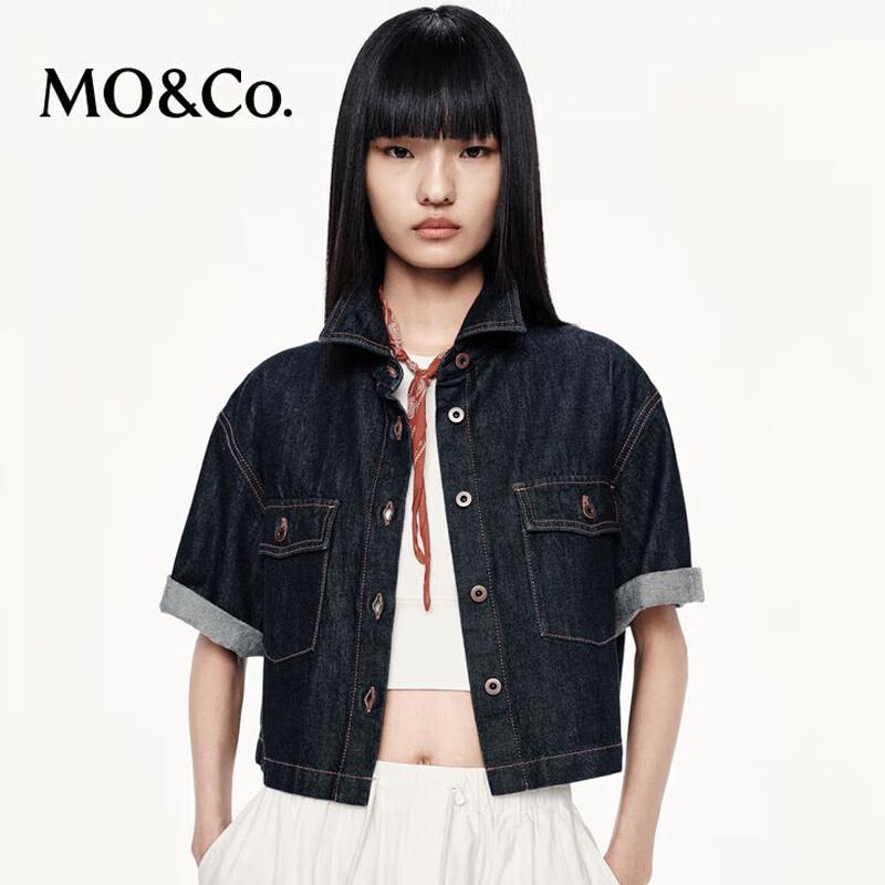 

MO&Co. Women s Raw Denim Boxy Jacket M