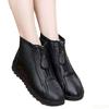 Fashion Winter Women Ankle Boots Fashion Warm Mother's Boots Flat-Bottom Comfortable Non Slip Front Zipper Closure Female Footwear