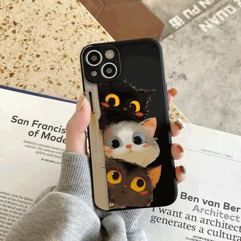 Drei Katzen Silikon Handyhülle für iPhone 14 15 16 Plus für iPhone 13 14 15 12 11 16 Pro Max 12 Mini XS Max TPU Schutzhülle