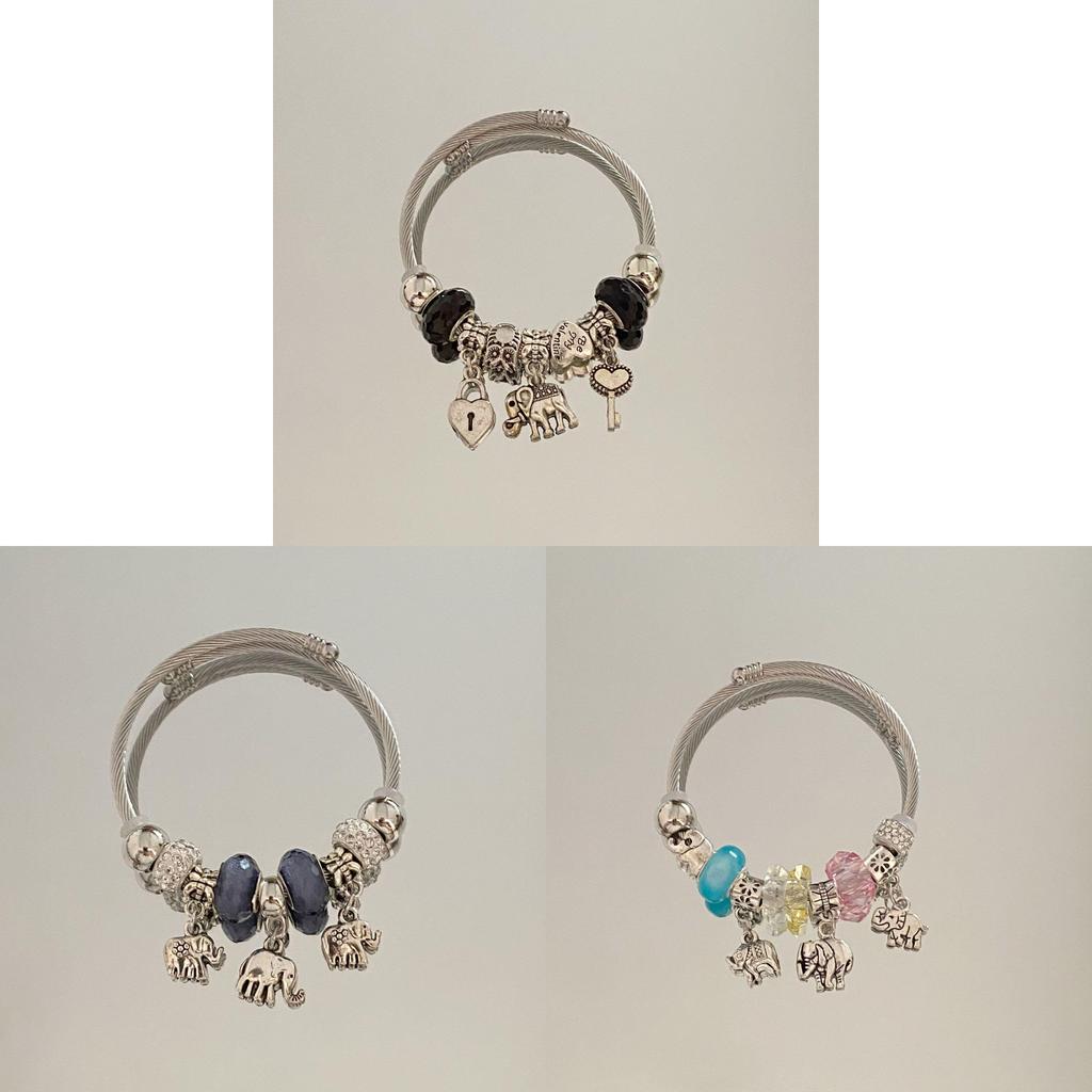 Modern Elephant Bead Bracelet With Stainless Steel Material For Fashion Casual Wear