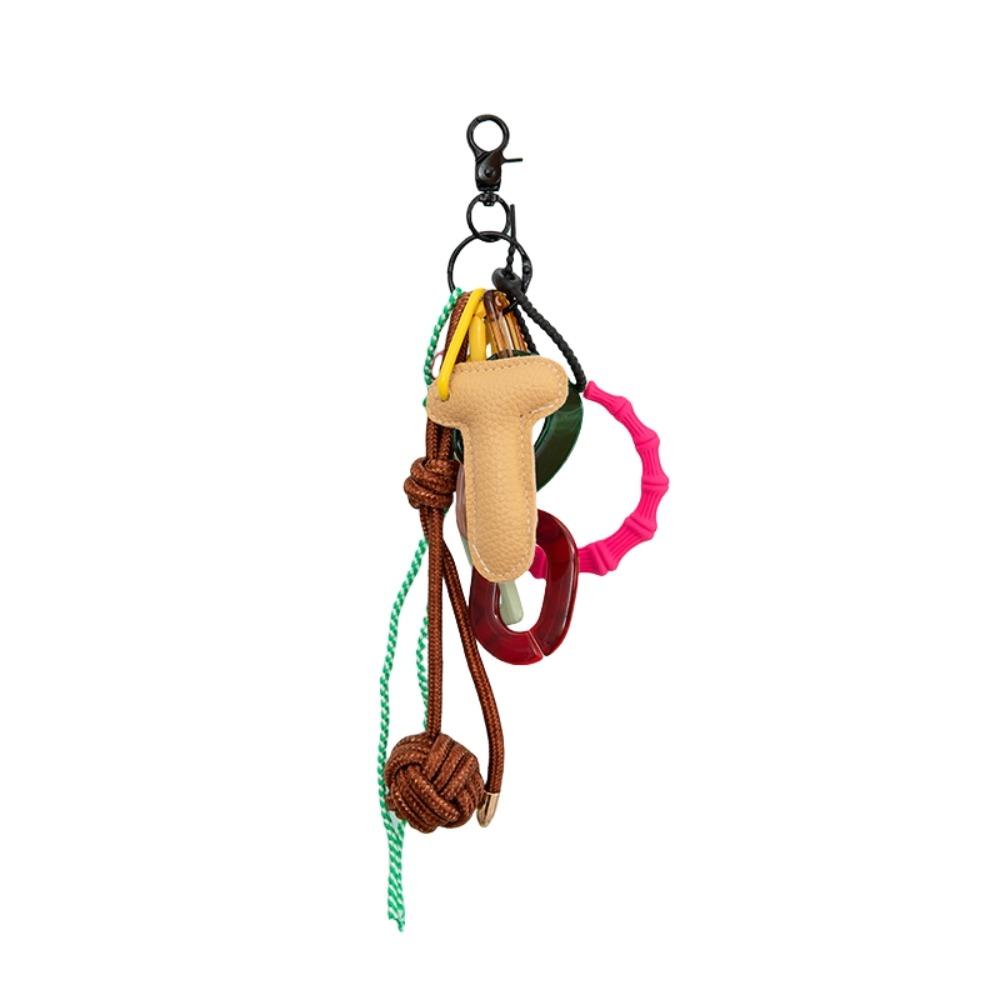 Backpack Decor English Letter PU Keychain Uppercase Letter DIY Keyring  Men/Women