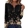 Women's Casual Fashion T,shirt, Vintage Floral Print, Round Neck, Long,sleeved Top.