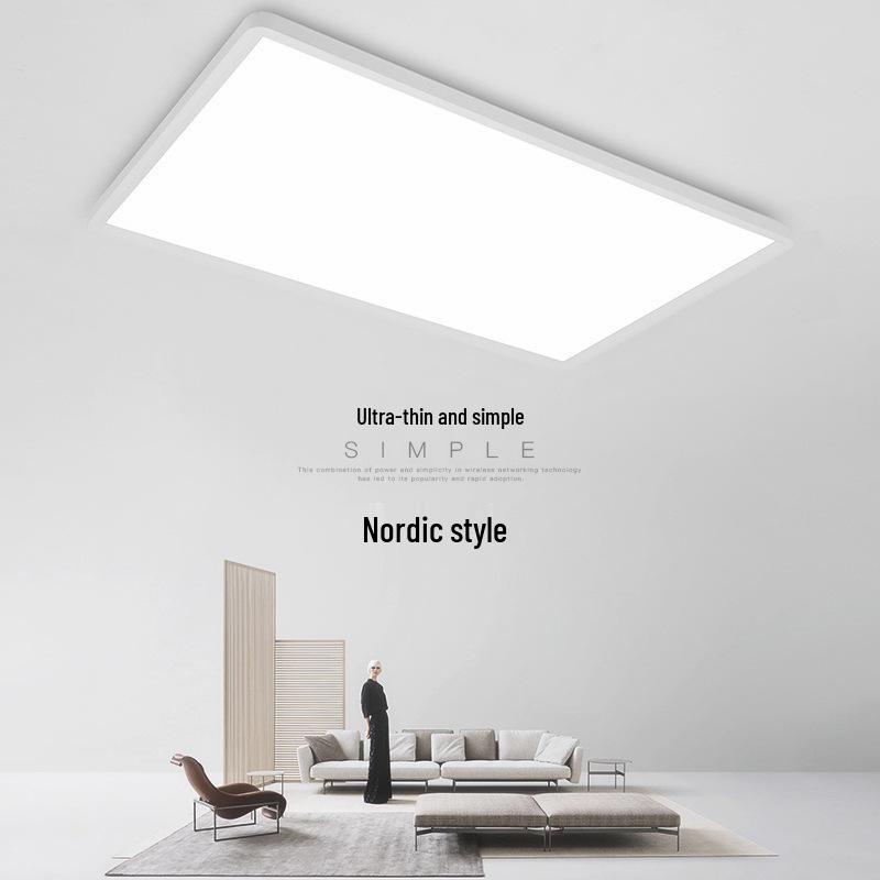 Nordic Modern Minimalist LED Ceiling Light - Ultra-Bright Rectangular/Square Fixture for Bedroom and Living Room