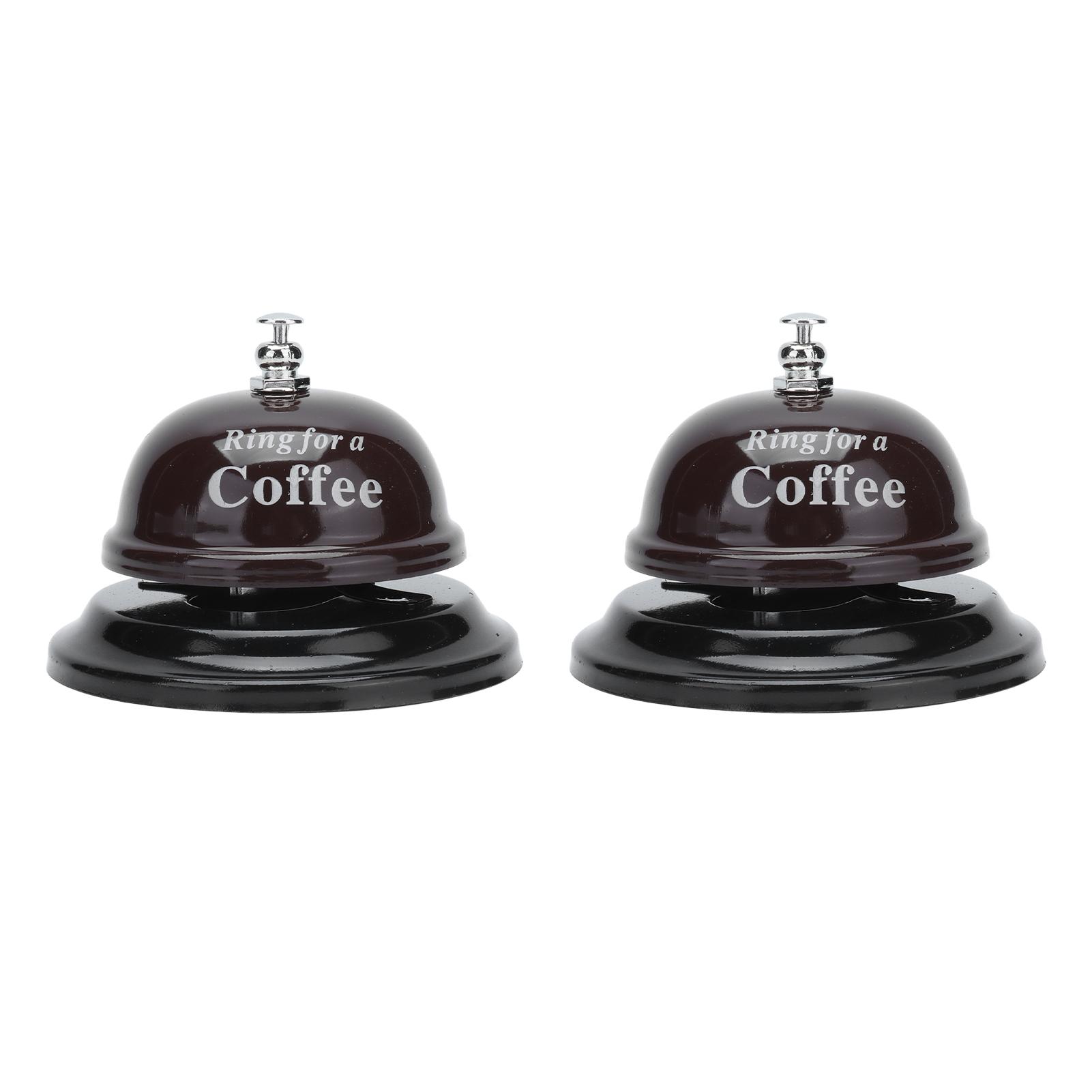 

2 шт. Сервисный звонок Изысканный чистый звук Классическая форма Полировка Глянцевый Нескользящая основа Звонок для вызова для кофейный