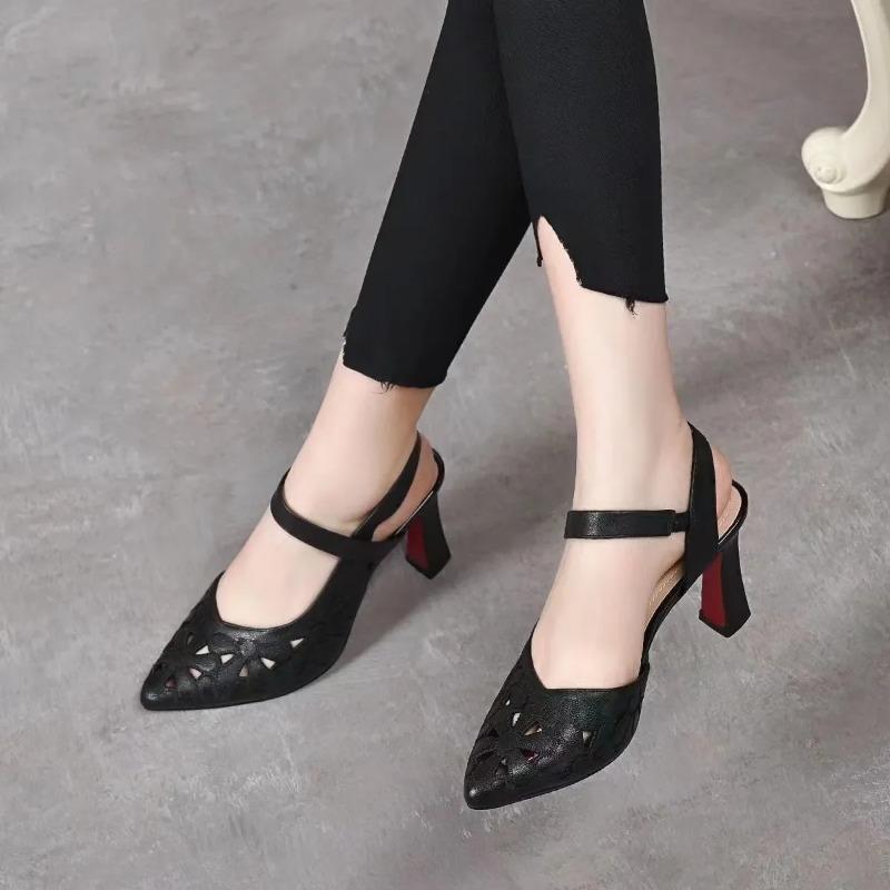 Sapatos Women Fashion Light Weight Spring Summer Hollow Out Heel Shoes Lady Elegant Office Work Pumps