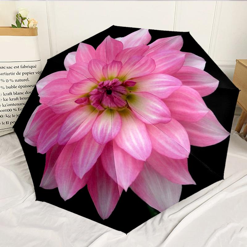 Pink Rose Beauty 8-Frame for Travel, camping, Casual Lightweight Portable Umbrella, Essential for every family Holidays Birthday Gift
